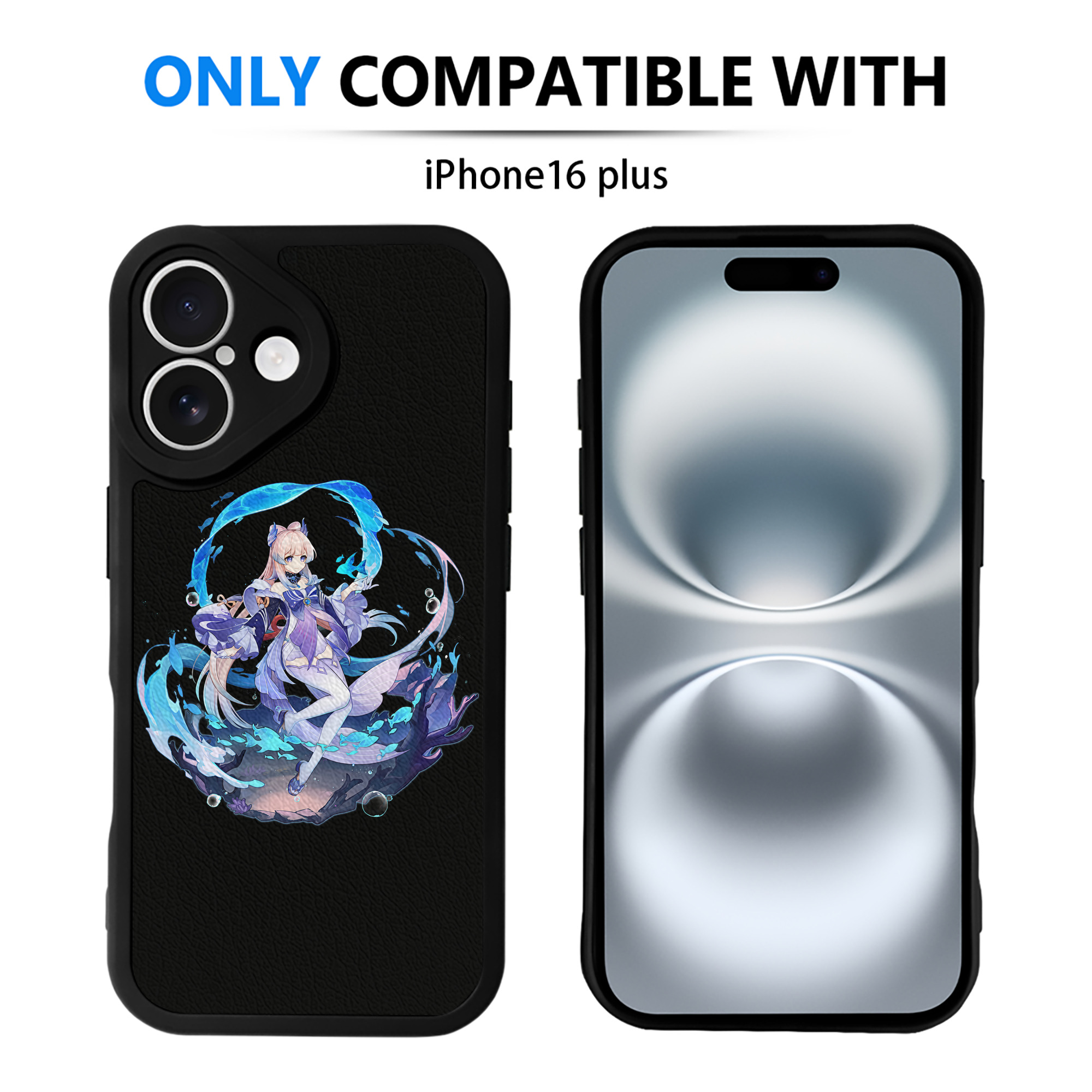 げんし神 珊瑚宮心海 サンゴノミヤ・ココミ genshin Sangonomiya Kokomi 【iPhone 16シリーズ対応】シリコンスマホケース（レザー調） 材質：シリコン